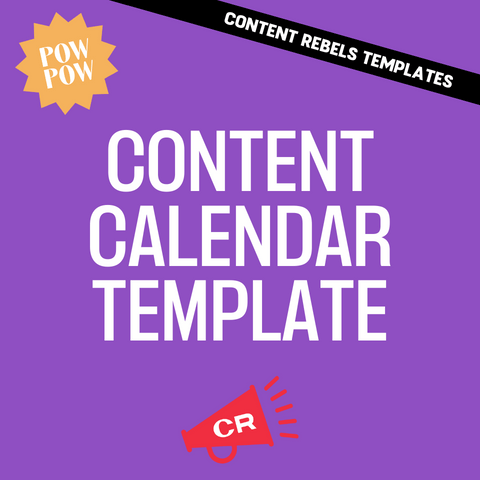 content calendar template text on purple background