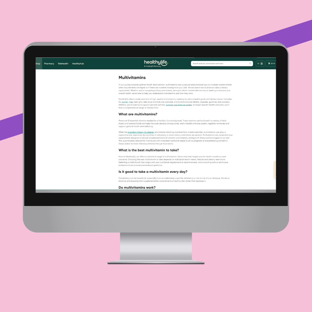 Computer screen with a webpage open